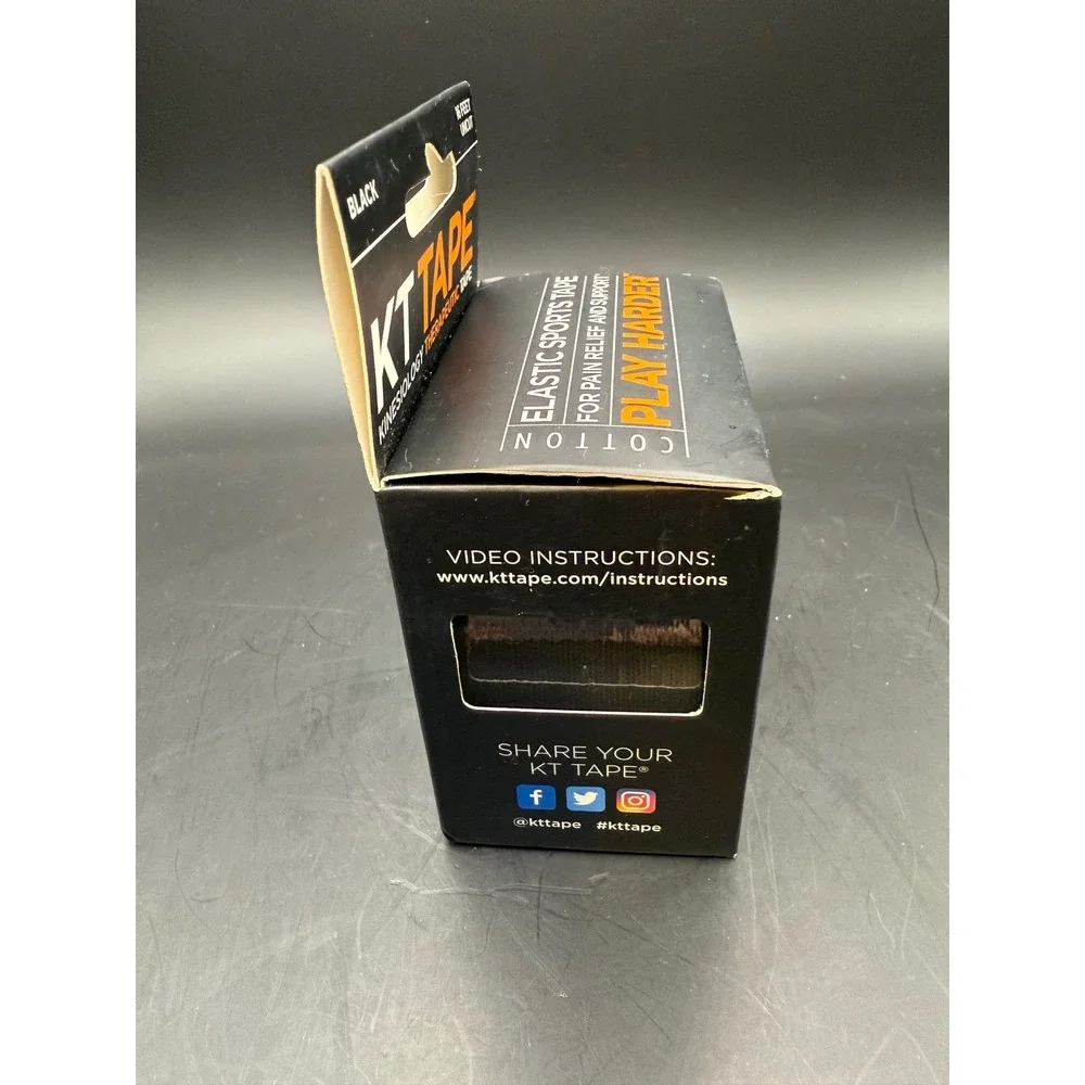 KT Tape Original Elastic Sports Tape Black 16 Feet Uncut Kinesiology Therapeutic